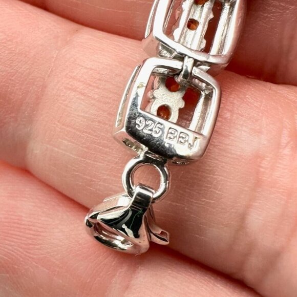 JTV BBJ Womens Bracelet Sterling Silver Orange Citrine Tennis 22 Grams - Picture 5 of 8